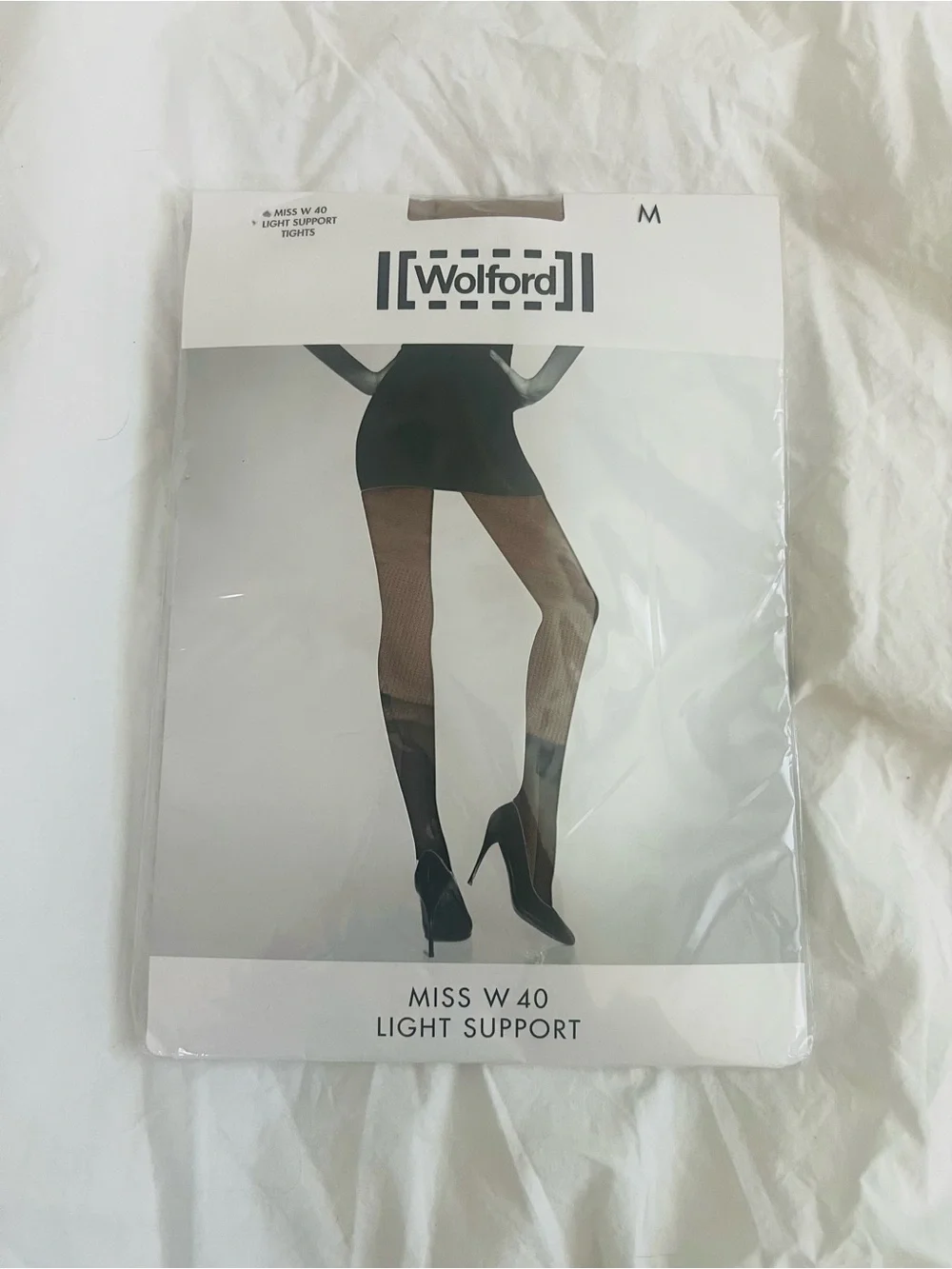 Wolford Black Miss W 40 Light Support Sheer Tights